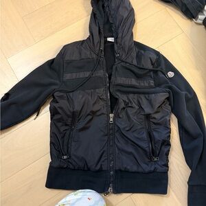 Moncler Black Bomber Jacket with Hood